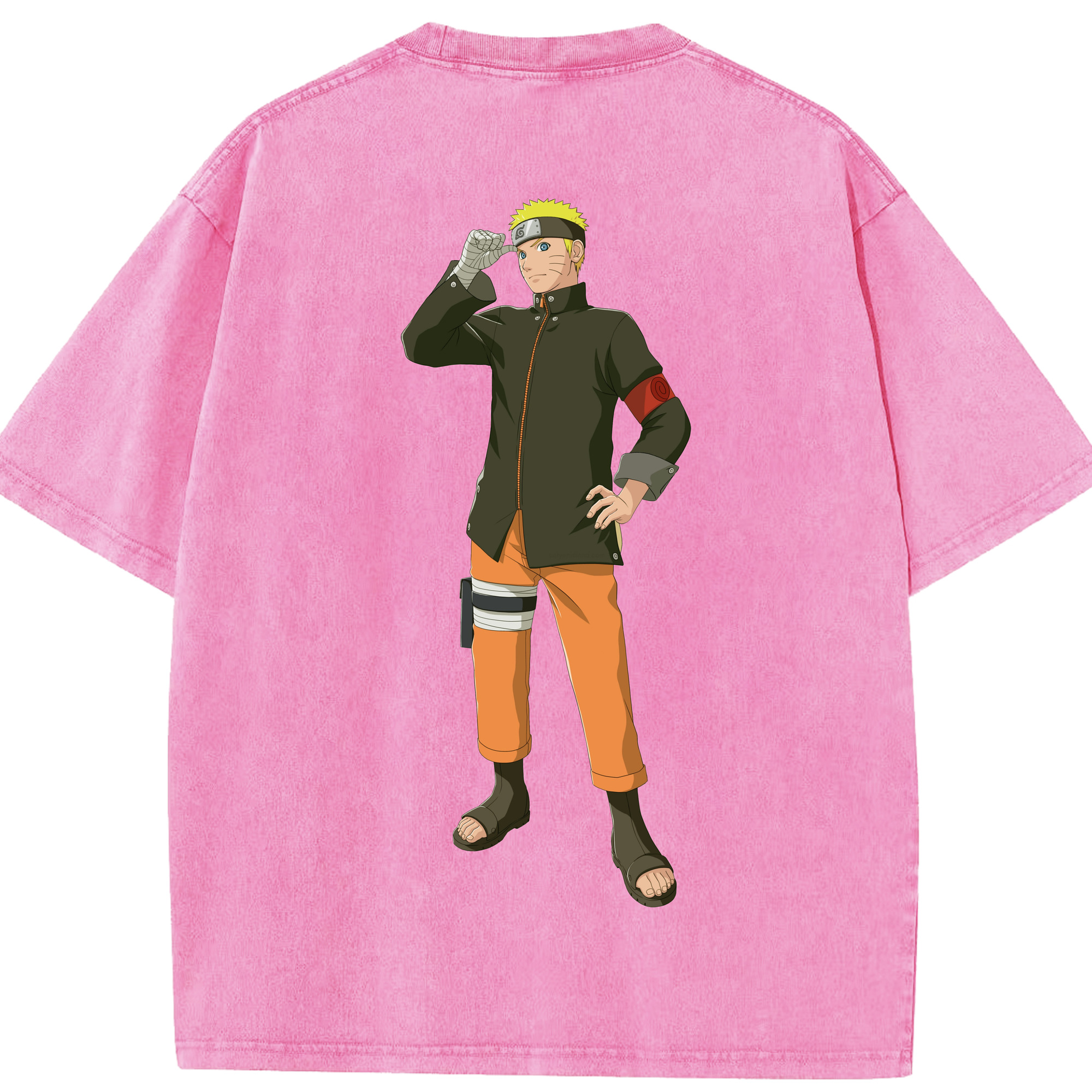 （画像用） NARUTO -ナルト- うずまき ナルト Uzumaki Naruto 綿100% ヴィンテージ風 半袖Tシャツ（背面プリント）